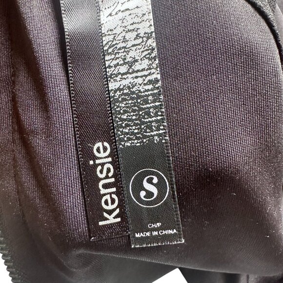 Kensie Abstract Print Halter Neck Asymmetrical Mini Dress Blue Black S Belted - Picture 4 of 8